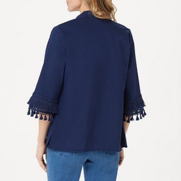 Belle by Kim Gravel Citi Twill Zip-Front Jacket - Picture 2 of 3